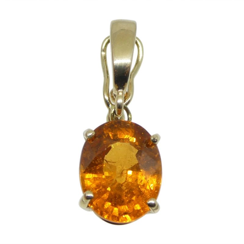 Pendant with Garnet Fanta Orange 2.68 carats in 14k Yellow Gold